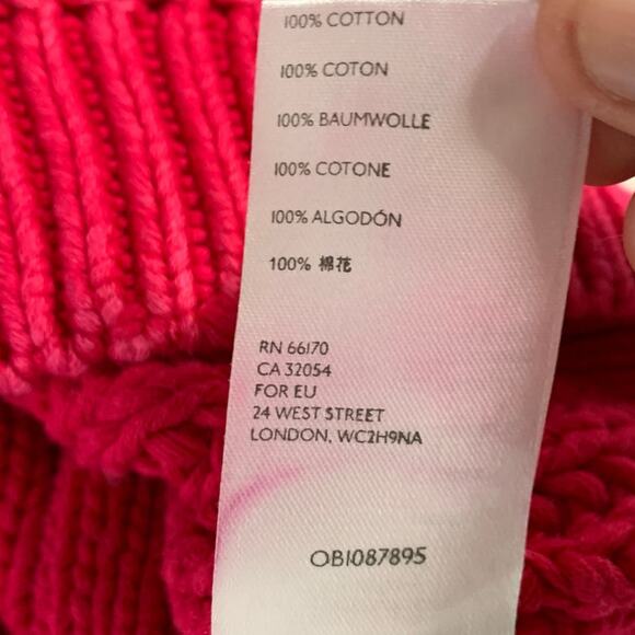 Free People S Sweetheart Chunky Knit Sweater Balloon Sleeves Pink Mock Neck - Picture 10 of 10